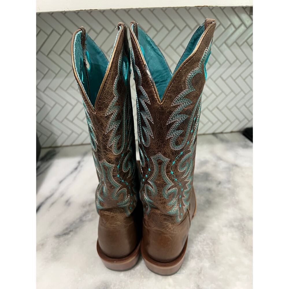 Ariat Sport Western Boots Women’s 8B Brown Turquoise Square Toe Style 10034089 - Picture 3 of 13